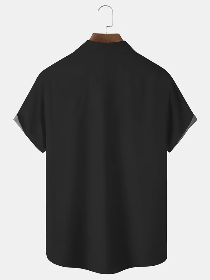 Men's Halloween Printed Casual Shirt (With Pockets)
